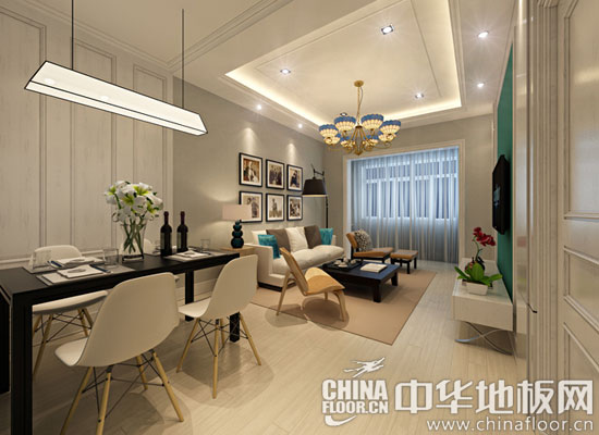 家居装修的门面工程 客厅浅色木地板装修案例