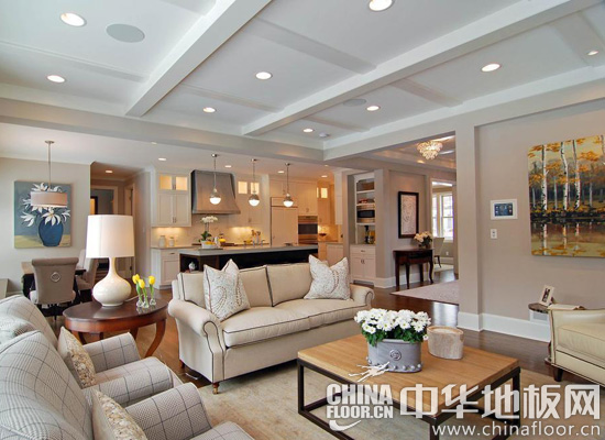 现代别墅客厅设计 实木地板为生活添舒适(图)