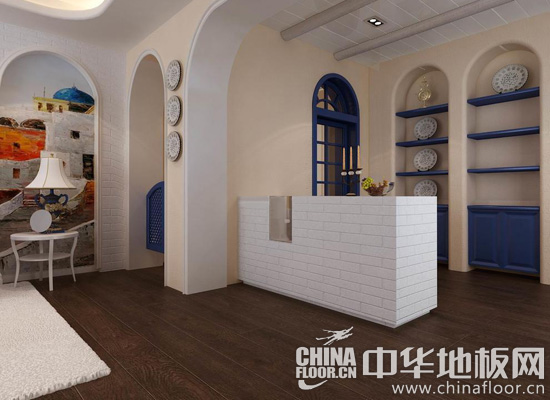 详解超20㎡地中海风客厅 搭配深色强化复合地