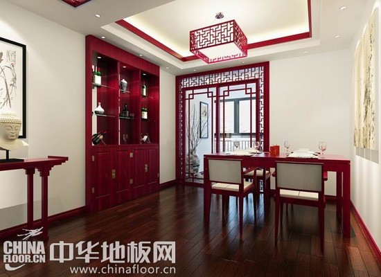 羊年开门红 中式红色家装实木地板欣赏