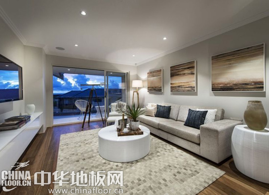 简约现代别墅客厅地板图片