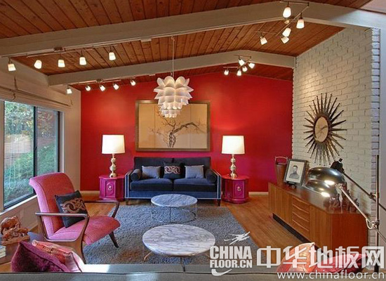 红红火火过元宵 六款红色客厅木地板家装案例(图)